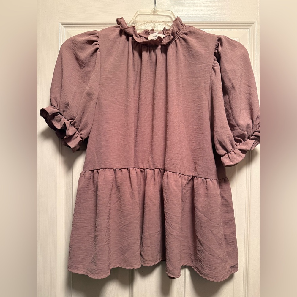 Entro Mauve Ruffle Blouse